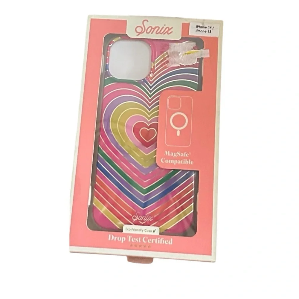 Sonix Rainbow Hearts iPhone MagSafe Antimicrobial Hardshell Case various sizes